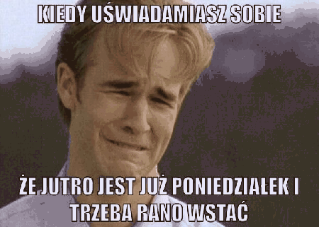 Płaczący mężczyzna jutro poniedziałek